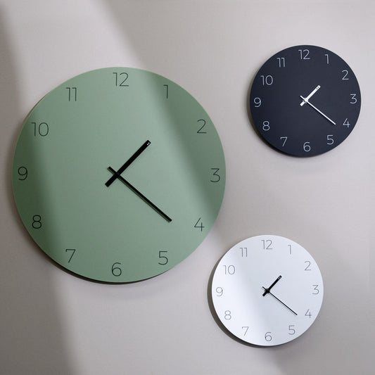 Minimal clock - Olive Green with Numbers