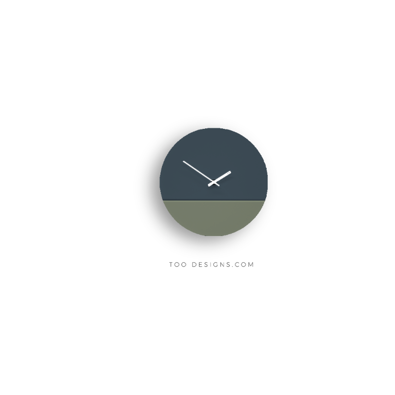 TOO TONE WALL CLOCK: Slate Blue & Eucalyptus Green - TOO DESIGNS