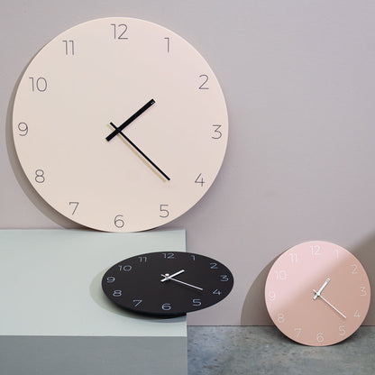 Minimal clock - Almond Cream with Numbers