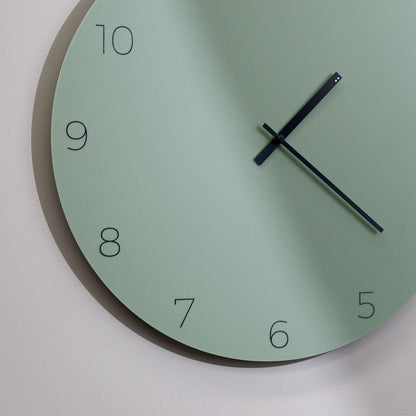 Minimal clock - Olive Green with Numbers