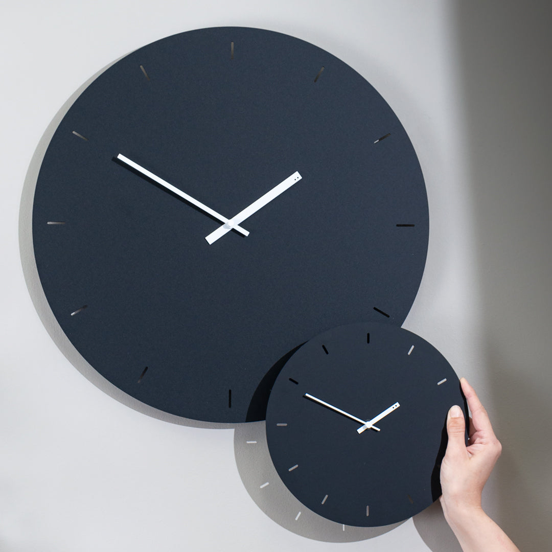 TOO designs Minimalistic Wall clocks in Black - Australian designed and made in 2 sizes