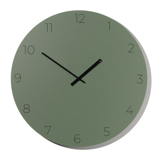 Minimal clock - Olive Green with Numbers