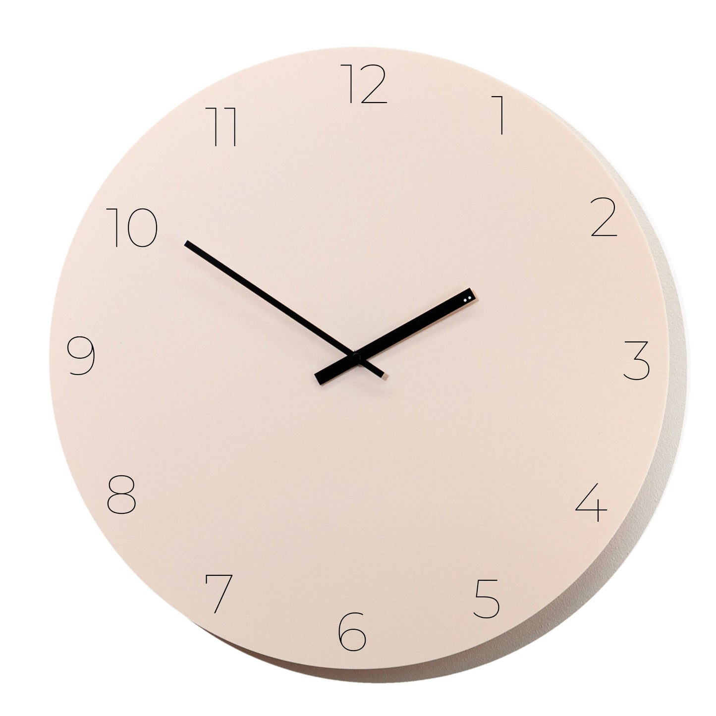 Minimal clock - Almond Cream with Numbers