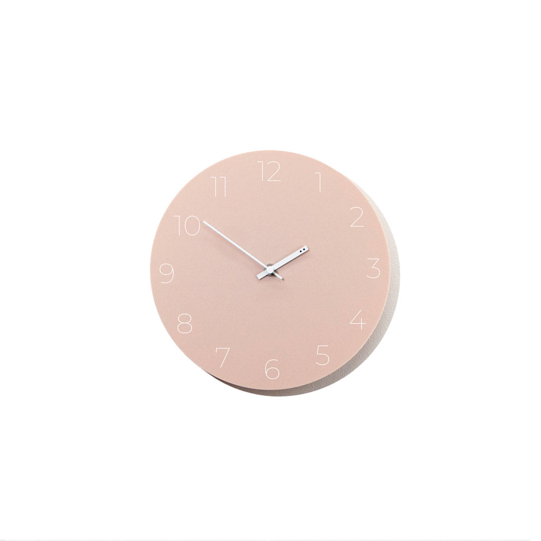Minimal clock - Muted Blush with Numbers