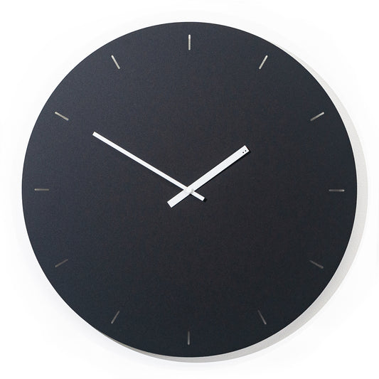TOO designs Minimalistic Matt black wall clock with lines
