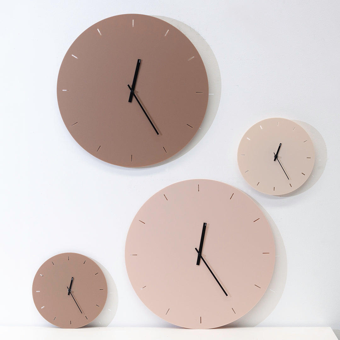 Minimal clock - Terracotta with Lines